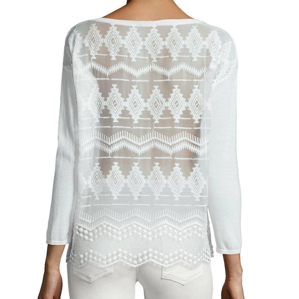 Joie New Lace Embroidered Silk Cotton Sweater Top 🎉HP🎉 - Picture 2 of 8